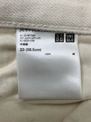 UNIQLO/ユニクロ/チノパンツ/パンツ/ホワイト/23(58.5cm)
