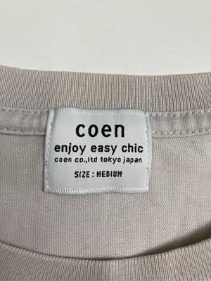 coen/コーエン/Tシャツ/カットソー/トップス/ベージュ/MEDIUM