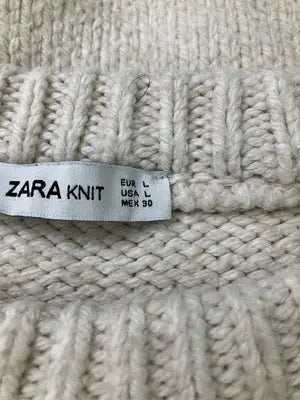 ZARAKNIT/ニット/セーター/トップス/ベージュ/USA L