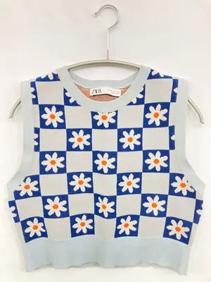ZARA/ザラ/ベスト/トップス/スカイブルー/M