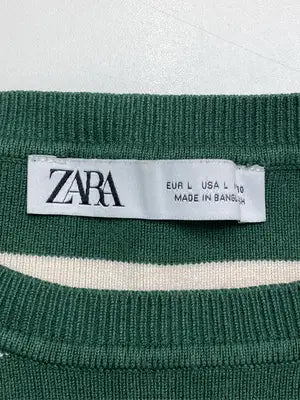 ZARA/ザラ/Tシャツ/カットソー/トップス/グリーン/L