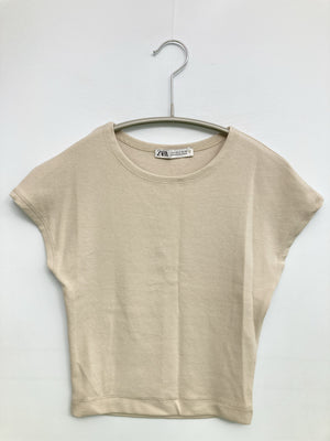 ZARA/ザラ/Tシャツ/カットソー/トップス/ベージュ/EUR S/USA S/MEX 26