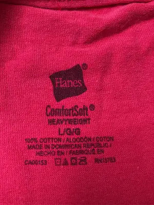 Hanes/ヘインズ/Tシャツ/カットソー/トップス/レッド/L