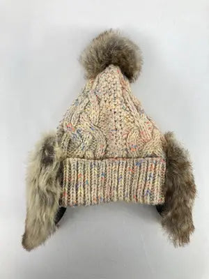 ニットキャップ/ビーニー/帽子/ベージュ/57.5cm