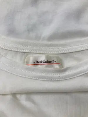 Red color j/Tシャツ/カットソー/トップス/ホワイト/M