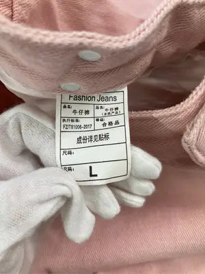 デニムパンツ/パンツ/ピンク/L