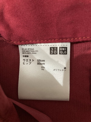 UNIQLO/ユニクロ/ショート/ミニスカート/スカート/レッド/ウエスト58cm　　ヒップ85cm