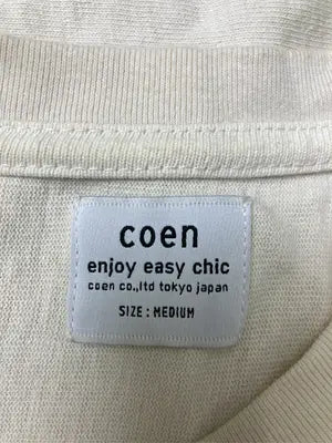 coen/コーエン/Tシャツ/カットソー/トップス/アイボリー/MEDIUM