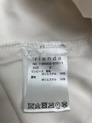 rienda/リエンダ/ワンピース/ワンピース/ドレス/ホワイト/S