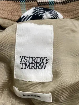 YSTRDY'S TMRRW/ノーカラーコート/ジャケット/アウター/ベージュ/medium