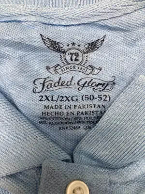 FADED GLORY/フェイデッドグローリー/ポロシャツ/トップス/スカイブルー/2XL/2XG