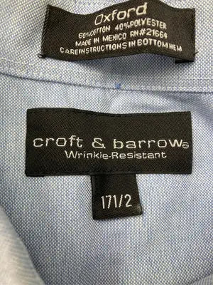 croft&barrow/クラフトアンドバロー/シャツ/ブラウス/トップス/スカイブルー/17 1/2