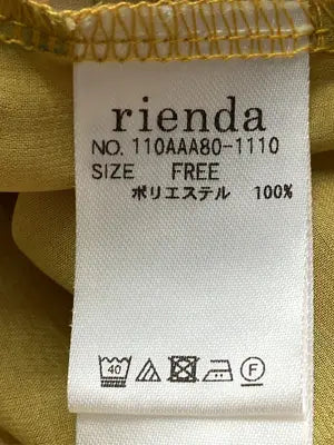 rienda/リエンダ/ワンピース/ワンピース/ドレス/イエロー/FREE