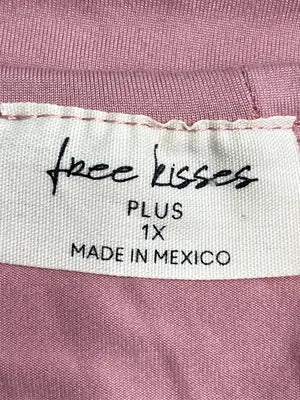 free kisses/Tシャツ/カットソー/トップス/ピンク/1X