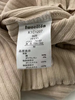 twocolon/Tシャツ/カットソー/トップス/ベージュ/M