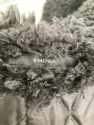 EMODA/エモダ/ノーカラーコート/ジャケット/アウター/ブラック/F