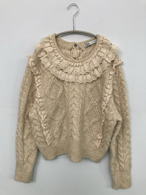 ZARA/ザラ/ニット/セーター/トップス/ベージュ/EUR M/USA M/ MEX 28