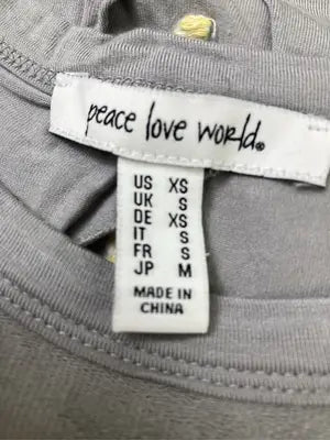 peace love world/ノースリーブ/トップス/グレー/M