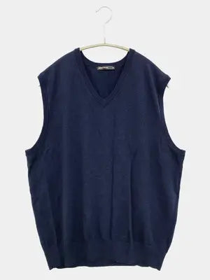 Merino wool/ベスト/トップス/ネイビー/3L