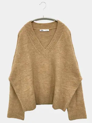ZARA/ザラ/ニット/セーター/トップス/ベージュ/USA M