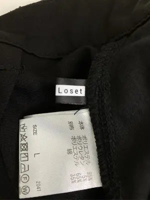 Ellno Loset/エルノロゼット/スラックス/パンツ/ブラック/L