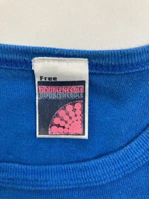 DOUBLENNEDLE/Tシャツ/カットソー/トップス/ブルー/FREE