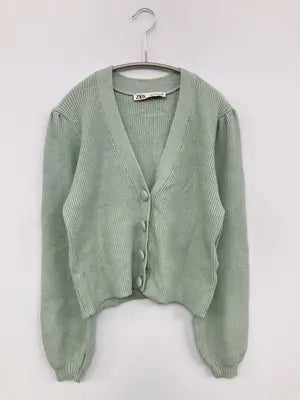 ZARA/ザラ/カーディガン/ボレロ/トップス/ライトグリーン/USA S