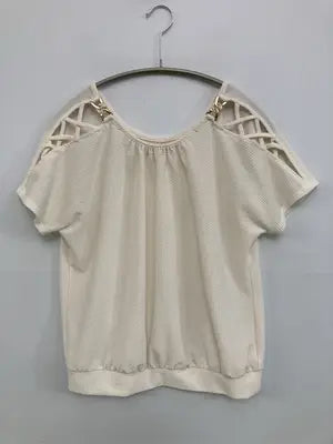 CECIL McBEE/セシルマクビー/Tシャツ/カットソー/トップス/ホワイト/M