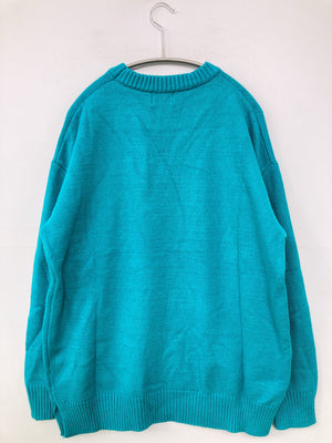 YWFG/ニット/セーター/トップス/ブルー/2XL