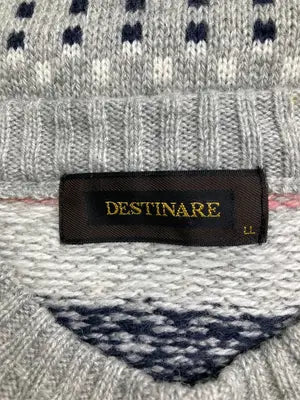 DESTINARE/ニット/セーター/トップス/グレー/LL