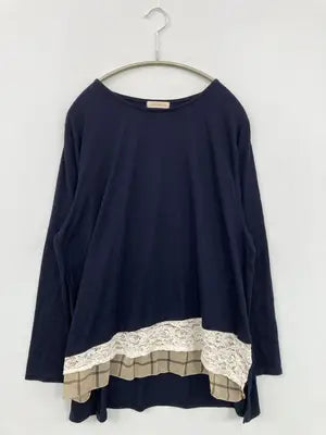 paciente/Tシャツ/カットソー/トップス/ネイビー/4L   バスト107～115   身長154～162