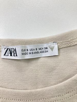 ZARA/ザラ/Tシャツ/カットソー/トップス/ベージュ/EUR S/USA S/MEX 26
