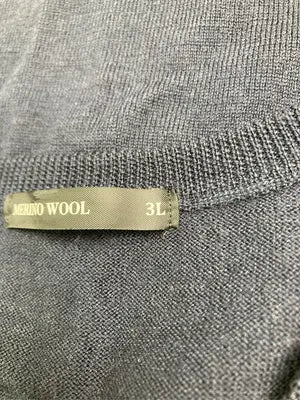 Merino wool/ベスト/トップス/ネイビー/3L