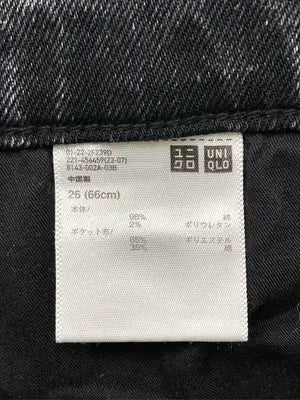 UNIQLO/ユニクロ/デニムパンツ/パンツ/ブラック/26 (66cm)