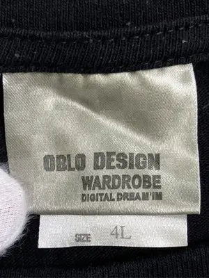 OBLO DESIGN/Tシャツ/カットソー/トップス/ブラック/4L