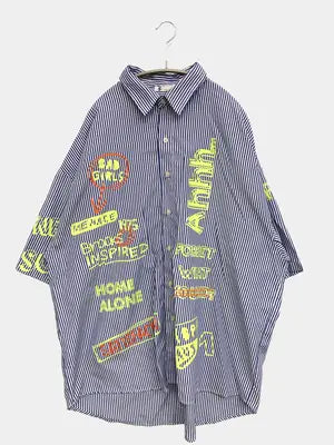 somthing studio/シャツ/ブラウス/トップス/ブルー/XL
