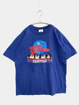 planet hollywood/プラネットハリウッド/Tシャツ/カットソー/トップス/ブルー/MEDIUM