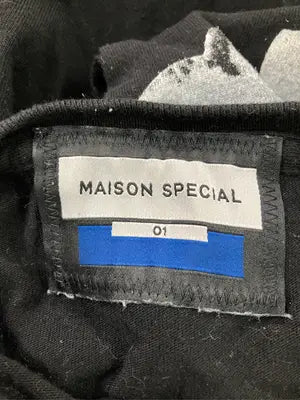 MAISON SPECIAL/メゾンスペシャル/Tシャツ/カットソー/トップス/ブラック/01