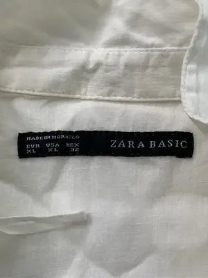 ZARA BASIC/ザラベーシック/シャツ/ブラウス/トップス/ホワイト/XL