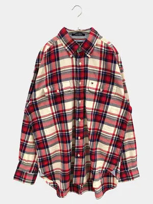 TOMMY HILFIGER/トミーヒルフィガー/シャツ/ブラウス/トップス/レッド/L