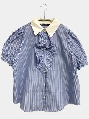 ZARA/ザラ/シャツ/ブラウス/トップス/ブルー/M