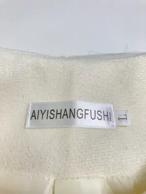 AIYISHANGFUSHI/ノーカラーコート/ジャケット/アウター/アイボリー/L