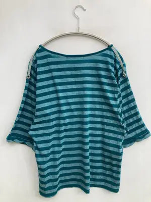 ELLEALLO/Tシャツ/カットソー/トップス/ブルー/L