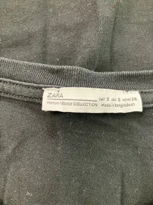 ZARA/ザラ/Tシャツ/カットソー/トップス/ブラック/USA S