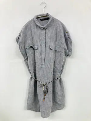 ZARA BASIC/ザラベーシック/シャツワンピース/ワンピース/ドレス/ブルー/USA L