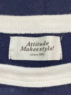 Attitude makes style!/アティチュードメイクススタイル/Tシャツ/カットソー/トップス/ネイビー/M