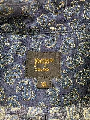 pop/シャツ/ブラウス/トップス/ネイビー/XL