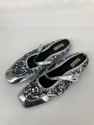 Fashion/ファッション/バレエシューズ/シューズ/シルバー/39
