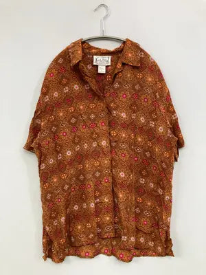 DIANE von FURSTENBERG/シャツ/ブラウス/トップス/ブラウン/L