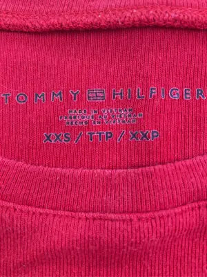 TOMMY HILFIGER/トミーヒルフィガー/Tシャツ/カットソー/トップス/レッド/XXS